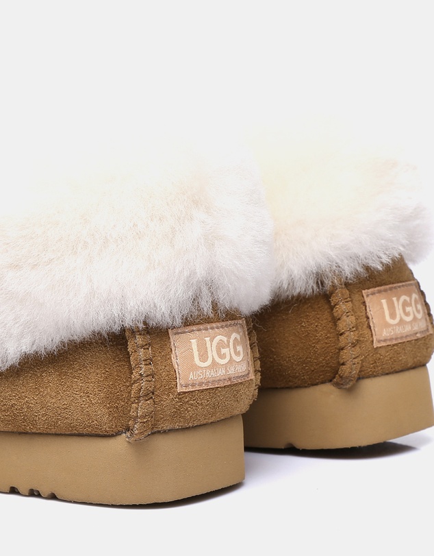 EVERAU - Australian Shepherd Ugg Popo Moccasins Cow Suede Upper Moccasins