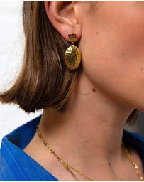 Ottoman Hands - Desiree Hammered Drop Stud Earrings