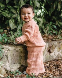 Kynd Baby - Knit Flare Pant in Pink Heart