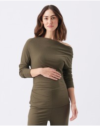 Ripe Maternity - Off-Shoulder Rib Top