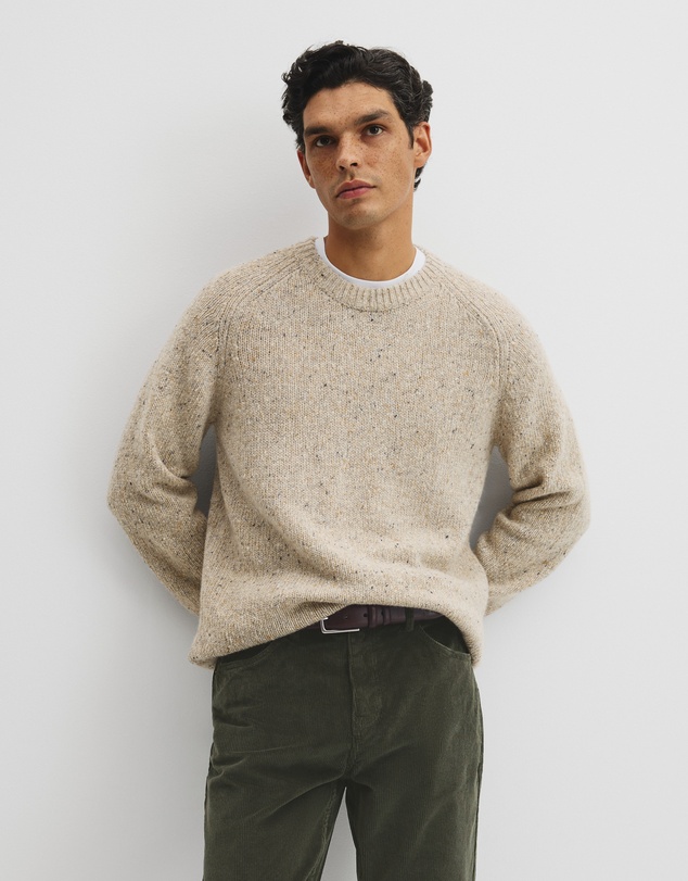 Country Road - Merino Nep Wool Blend Crew Neck Knit