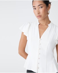 Forcast - Carissa Gathered Sleeve Top