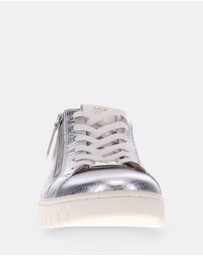 Mia Vita - Luna Zip Casual Sneaker - Silver Snake