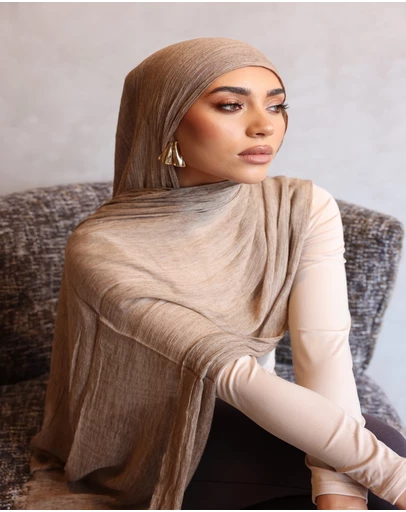 Mod Squad - Textured Hijab- Mink