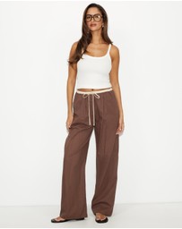 Dazie - Lido Contrast Linen Blend Pants