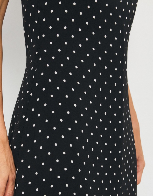 AERE - Cora Boatneck Polka Dot Maxi Dress