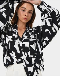 Forcast - Anella Monochrome Print Blouse