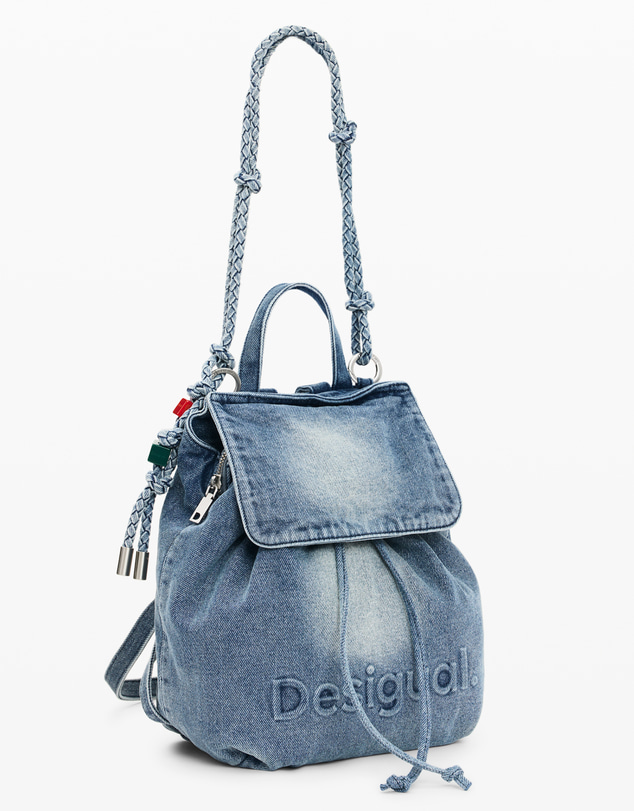 Desigual - Small denim backpack with charms