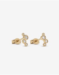 Michael Hill - 0.15 Carat TW Round Brilliant Graduated Diamond Bezel Set Stud Earrings in 10kt Yellow Gold