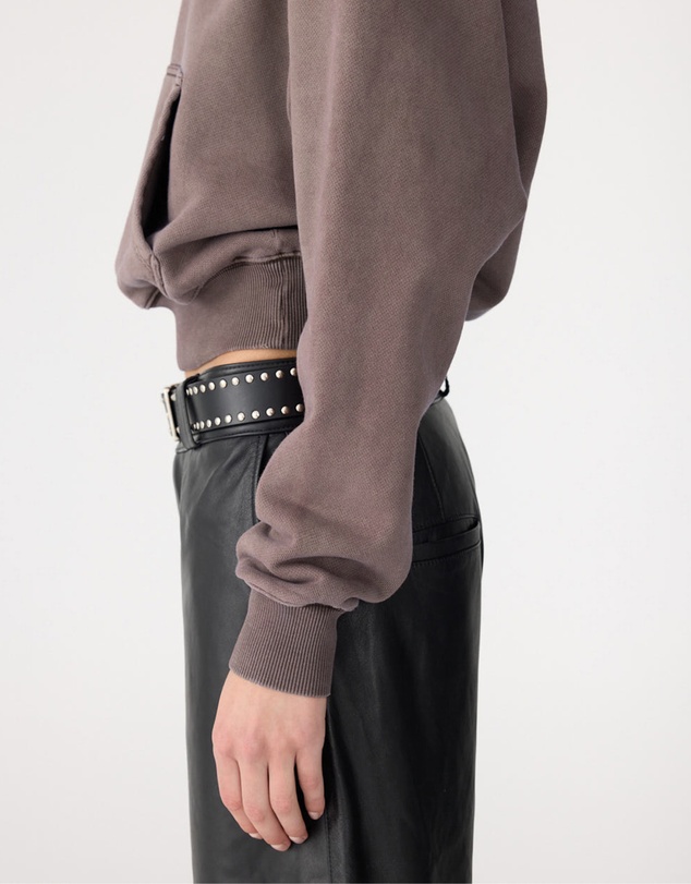 Bassike - Fleece Cropped Hoodie