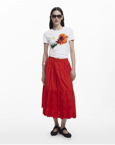 Desigual - Layered broderie detail Skirt