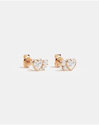By Charlotte - Dream Lover Heart Stud Earrings