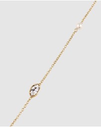Elli Jewelry - Necklace Crystal Pearl 925 Sterling Silver Gold-Plated