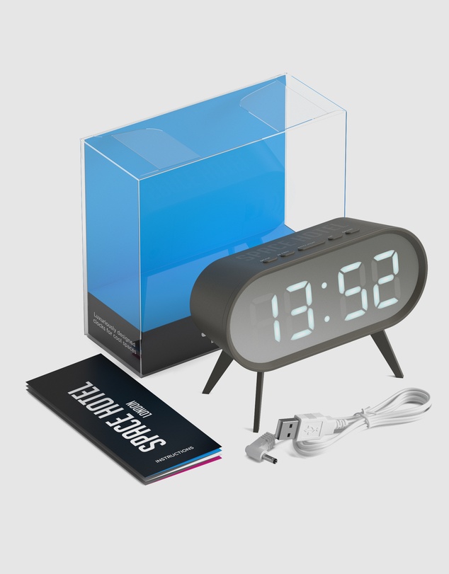 Newgate - Newgate Space Hotel Cyborg Led Alarm Clock Grey