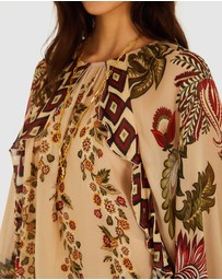 Farm Rio - Ligia Floral Cascade Long Sleeve Blouse