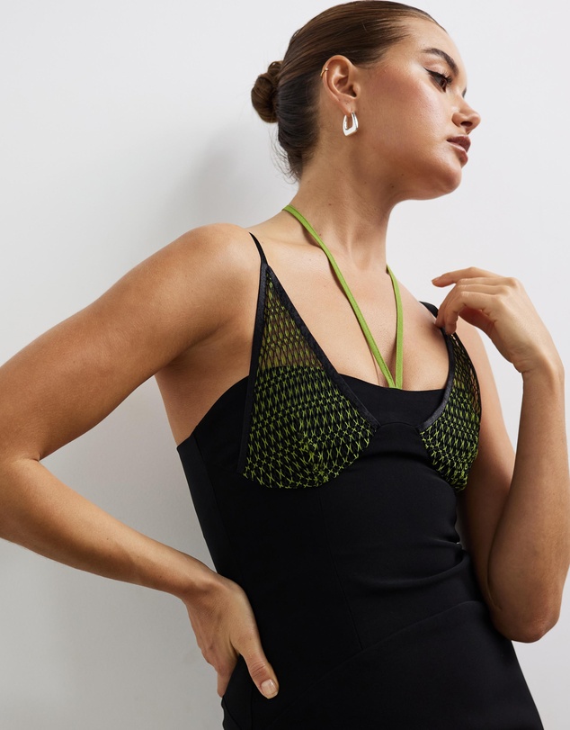 Lover - Kai Crepe Net Contrast Mini Dress