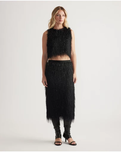 Decjuba - Rue Lurex Fringed Shell Top