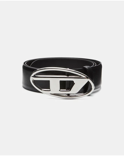 Diesel - Leather Belt With Silver D Buckle