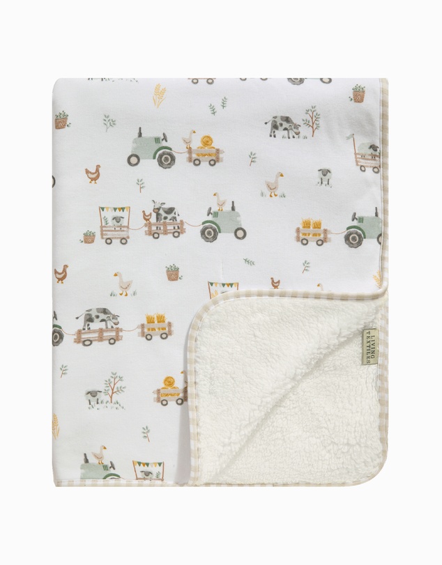 Living Textiles - Sherpa Blanket - Tractor Ride