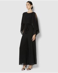 Montique - Astin Chiffon Overlay & Knit Top