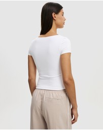 Cotton On Body Active - Ultra Soft Square Neck Fitted T-Shirt