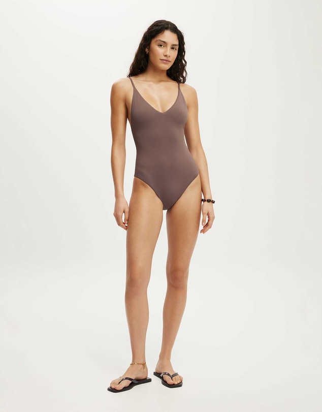 Cotton On Body - Thin Strap V Neck One Piece Full