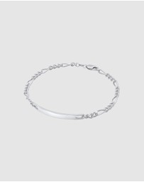 Kuzzoi - ICONIC EXCLUSIVE - Bracelet Men Plate Figaro Classic in 925 Sterling Silver
