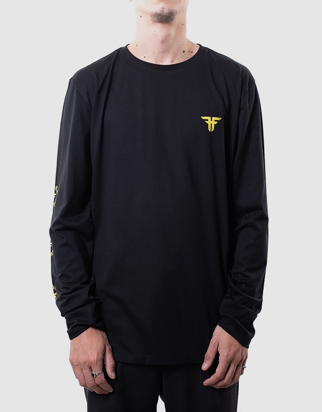 Fallen Footwear - Fallen Footwear Men Circle Logo L/s Tees Regular Fit Black/Yellow