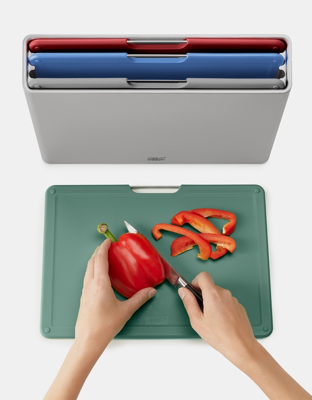 Joseph Joseph - Folio™ 4-piece Large Chopping Board Set with Storage Case (Silver/Coast)