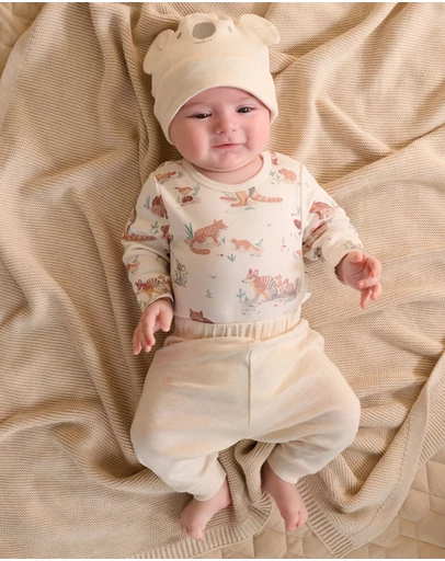 Purebaby - Australiana 3 Piece Gift Pack w Hat