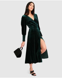 Belle & Bloom - Current Mood Velvet Wrap Dress