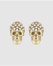 Philipp Plein - Philip Plein ENIGMA Ip Yellow Gold White Crystals Earrings