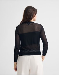 Oxford - Celina Sheer Panel Cardigan