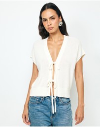 AERE - Ava Organic Cotton Tie Front Top