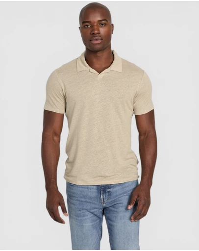 GUESS - Leon Linen Short Sleeve Polo Shirt