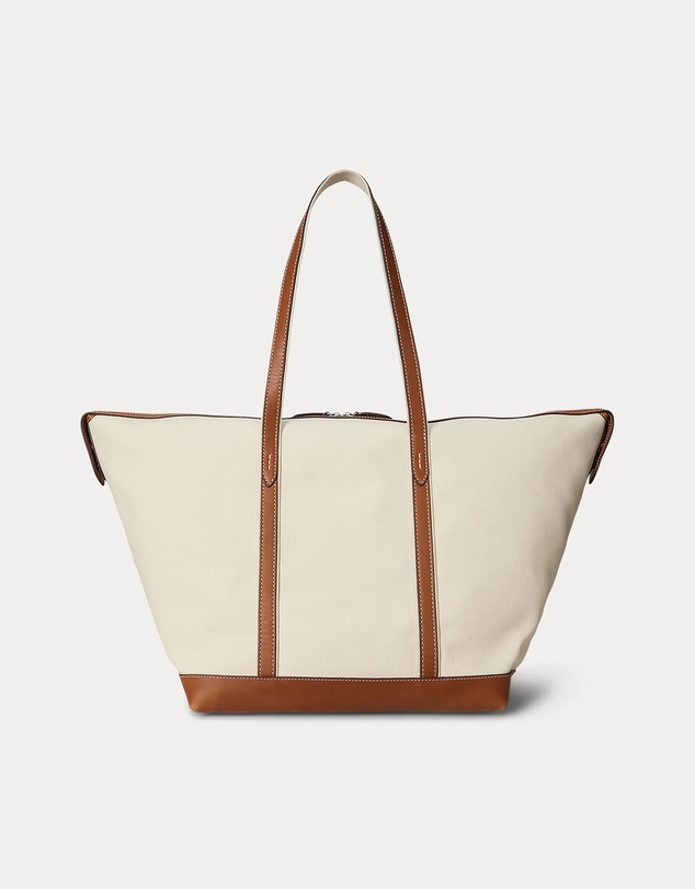 Polo Ralph Lauren - Leather-Trim Canvas Large Shopper Tote - The ICONIC Exclusive