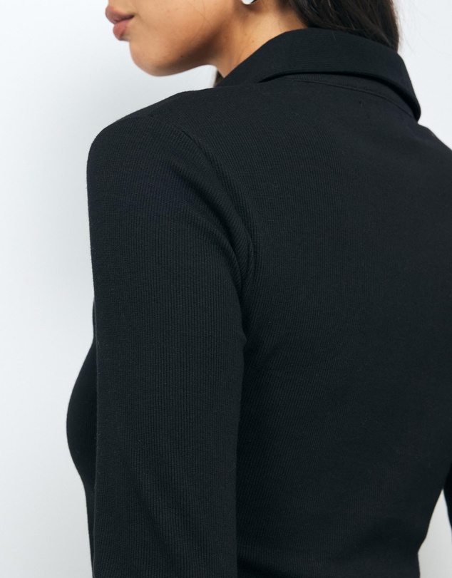 AERE - Iris Ribbed Fitted Polo
