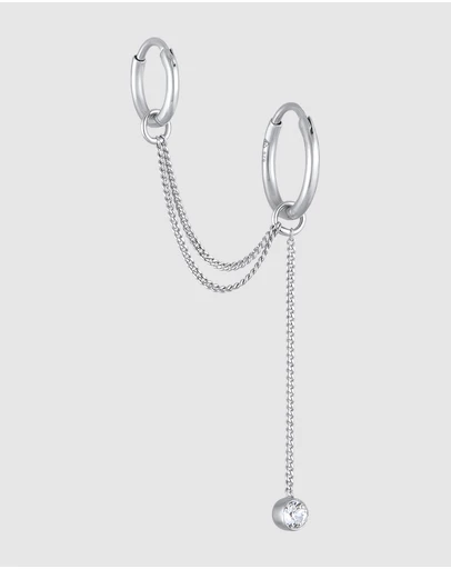 Elli Jewelry - Earrings Creole Crystals 925 Sterling Silver