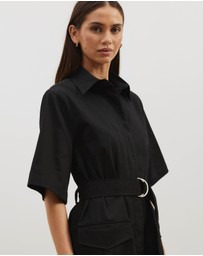 Atmos&Here - Amy Cotton Drill Mini Shirt Dress