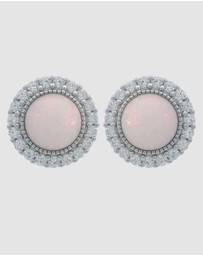 Georgini - Georgini Opal Glow Marrinawi White Created Opal Silver Earrings