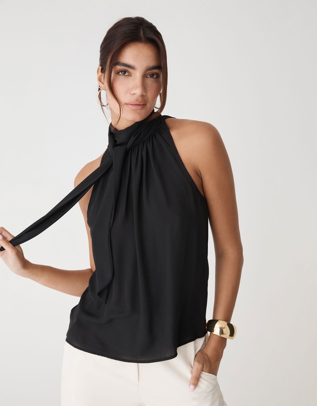 Forcast - Shelby Draped Sleeveless Top