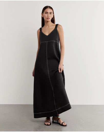 Jag - Sara Linen Midi Dress