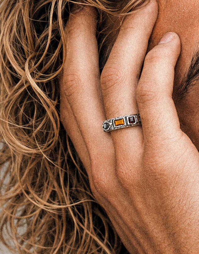Haze & Glory - ICONIC EXCLUSIVE - Trio Jewls Organic Band Ring in Oxidised Silver