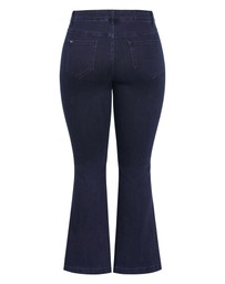 City Chic - Plus size Harley Fit Side Split Flare Leg Jean - dark wash