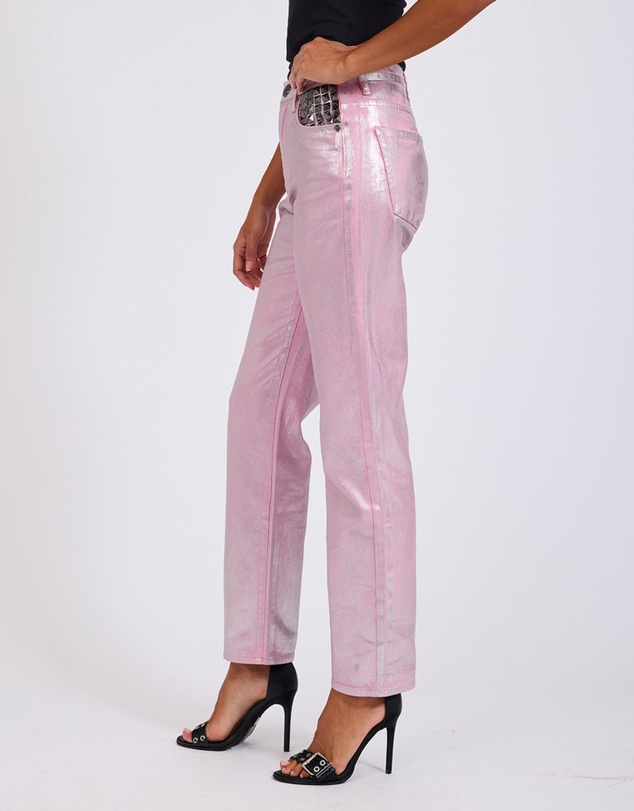ONE TEASPOON - Pink Envy Foil Awesome Baggies High Waist Jeans