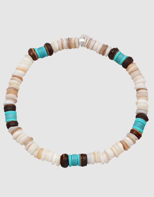 Kuzzoi - Turquoise Howlite and Shell Bead Bracelet