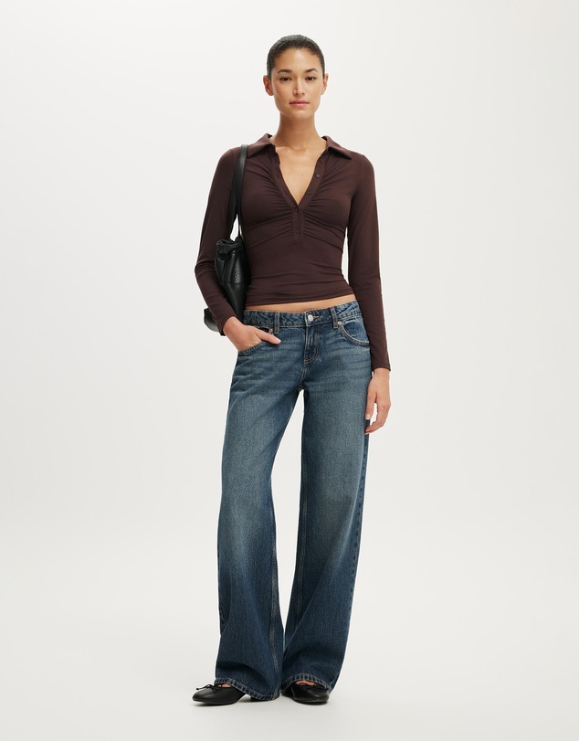 Cotton On - Hold Me Long Sleeve Polo