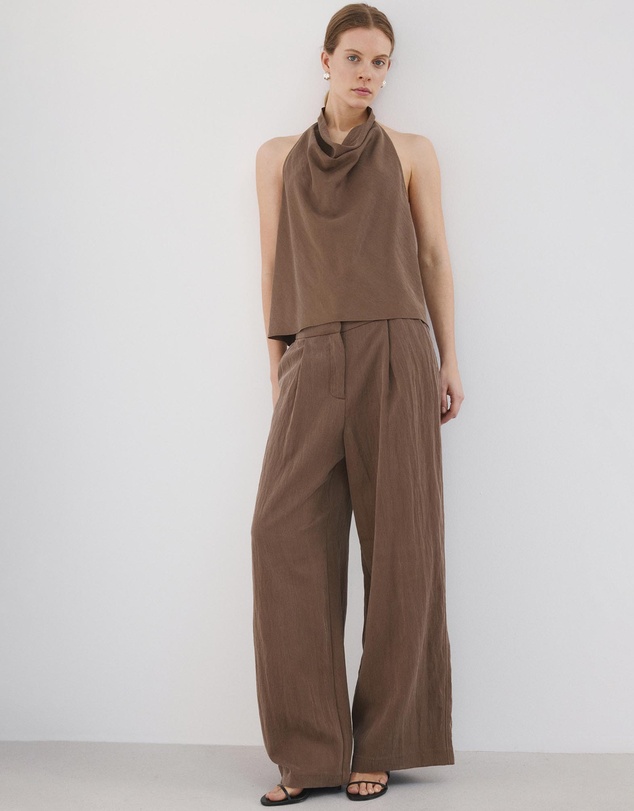 M.N.G - Lyocell Top with Draped Neck