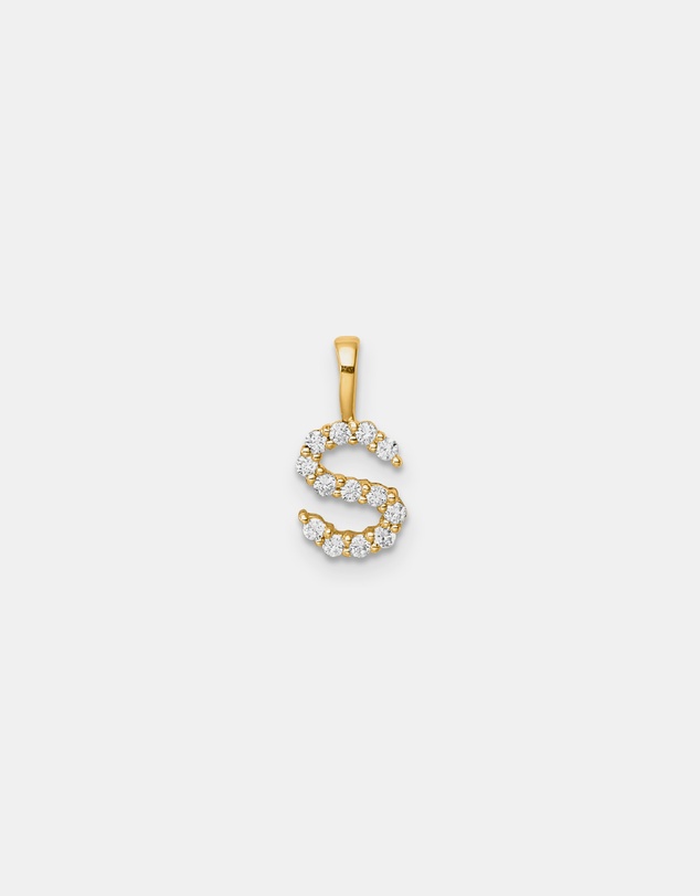 Zoe Olivia - 9K Gold Lab Grown Diamond Initial S Pendant