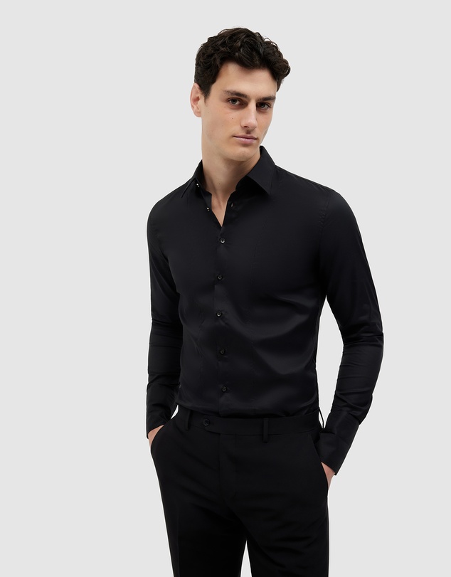 Politix - Slim Long Sleeve Panelled Formal Shirt
